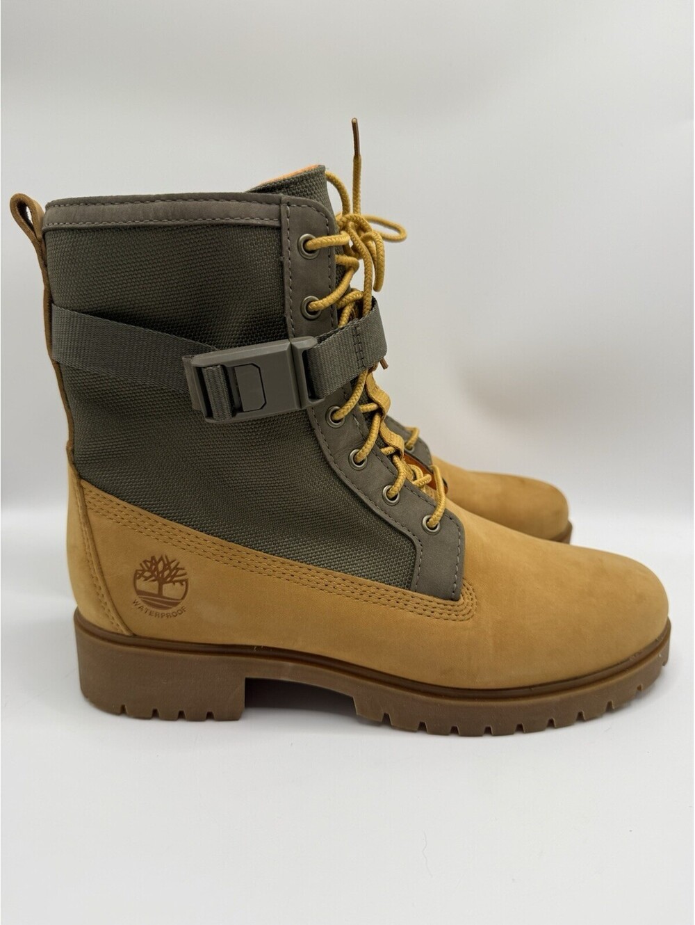 Timberland Jayne Waterproof Boots Wheat and Olive Green Booties Women Sz 9 NWOB